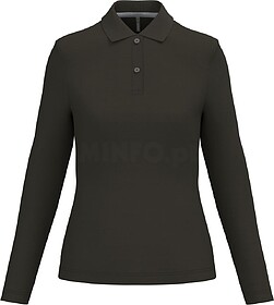 K244C Polo de senhora manga comprida tam: M cor: Dark Khaki ...