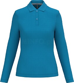 K244C Polo de senhora manga comprida tam: S cor: Tropical Bl...