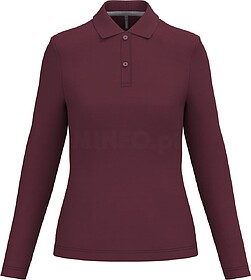 K244C Polo de senhora manga comprida tam: M cor: Wine : Kari...