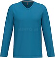 T-shirt manga comprida e decote V tam: XXL cor: Tropical Blue : Kariban Com banho de enzimas e algodão penteado: manutenção de uma superfície lisa após várias lavagens. Zacht en uitstekend bedrukbaar. Vasta gama de cores. Algodão Com banho de enzima K358C