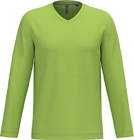 K358C T-shirt manga comprida e decote V tam: 4XL cor: Lime :...