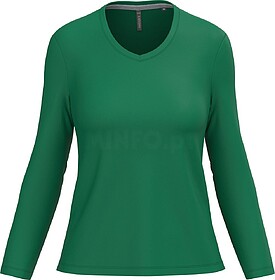 K382C T-shirt de manga comprida decote V senhora tam: 3XL co...