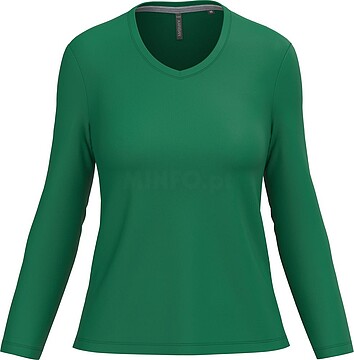 T-shirt de manga comprida decote V senhora K382