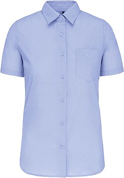 Camisa popeline poliéster/ algodão manga curta de tratamento fácil de senhora K548