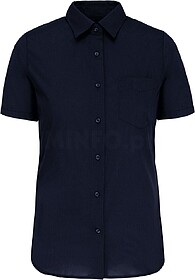 K548C Camisa popeline poliéster/ algodão manga curta de tr...