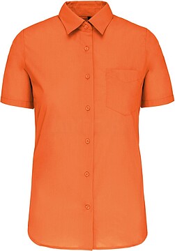 Camisa popeline poliéster/ algodão manga curta de tratamento fácil de senhora K548