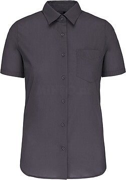 Camisa popeline poliéster/ algodão manga curta de tratamento fácil de senhora K548