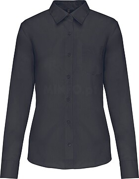 Camisa popeline poliéster/ algodão de tratamento fácil de senhora K549