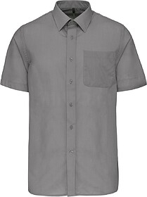 K551C Camisa popeline poliéster/ algodão manga curta de tr...