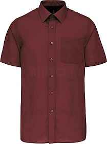 K551C Camisa popeline poliéster/ algodão manga curta de tr...