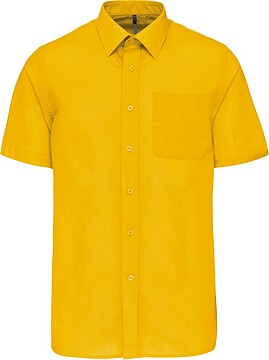 Camisa popeline poliéster/ algodão manga curta de tratamento fácil de homem K551