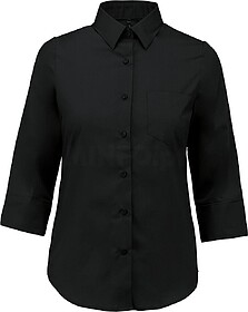 K558C Camisa popeline poliéster/ algodão manga a 3/ 4 de t...