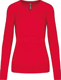 K966 Pullover de senhora decote V tam: M cor: Red : Kariban