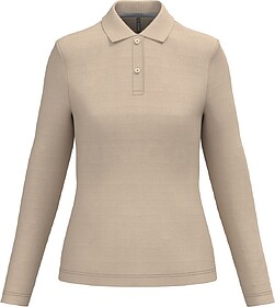 K244C Polo de senhora manga comprida tam: S cor: Light Sand ...
