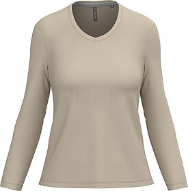 K382C T-shirt de manga comprida decote V senhora tam: XL cor...