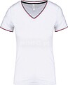 T-shirt de malha piqué de senhora com decote V K394