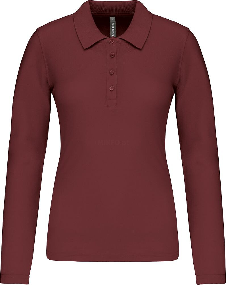 Polo piqué de senhora de manga comprida K257