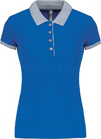 K259 Polo de senhora piqué bicolor tam: M cor: Light Royal ...