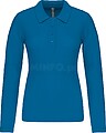 Polo piqué de senhora de manga comprida tam: M cor: Tropical Blue : Kariban Polo emblemático, chique e descontraído. Getailleerde snit. Confeção em 100% algodão piqué pré-encolhido. Algodão Polo emblemático, chique e descontraído. Getailleerde snit. K257C