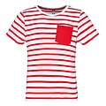 T-shirt às riscas de criança estilo marinheiro de manga curta com bolso K379