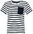 T-shirt às riscas de criança estilo marinheiro de manga curta com bolso K379 - imagem 1