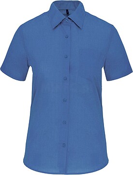 Camisa popeline poliéster/ algodão manga curta de tratamento fácil de senhora K548