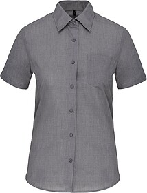K548C Camisa popeline poliéster/ algodão manga curta de tr...