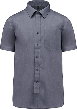 Camisa popeline poliéster/ algodão manga curta de tratamento fácil de homem K551