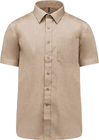 K551C Camisa popeline poliéster/ algodão manga curta de tr...