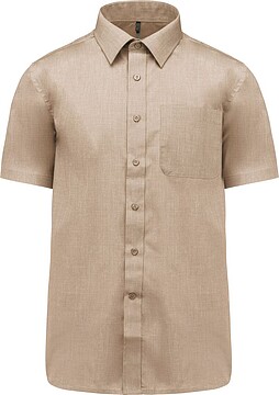 Camisa popeline poliéster/ algodão manga curta de tratamento fácil de homem K551