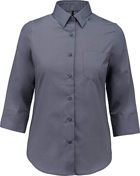 Camisa popeline poliéster/ algodão manga a 3/ 4 de tratamento fácil de senhora K558