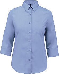 K558C Camisa popeline poliéster/ algodão manga a 3/ 4 de t...