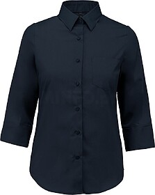 K558C Camisa popeline poliéster/ algodão manga a 3/ 4 de t...