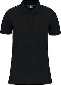 WK271 Polo de senhora com contraste Day To Day de manga curt...