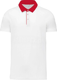 K260 Polo de homem jersey bicolor tam: XXL cor: White/ Red :...