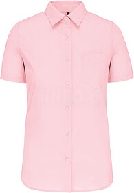 K548C Camisa popeline poliéster/ algodão manga curta de tr...