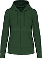 Sweatshirt eco-responsável com capuz e fecho de senhora tam: M cor: Forest Green : Kariban Moderno e ecologicamente responsável. Gemaakt van 3 LSF-draden (Low Shrinkage Fleece): sterk en wasbestendig No label : 100% personalizável com a sua marca. K4031C