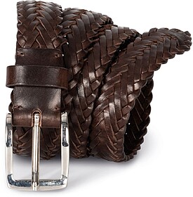 KP821 Cinto entrelaçado em couro tam: M/L cor: Dark Brown :...