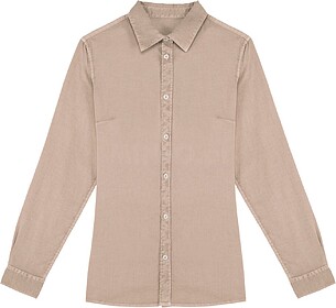 NS503C Camisa eco-responsável com aspecto lavado de senhora...