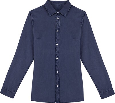 Camisa eco-responsável com aspecto lavado de senhora NS503