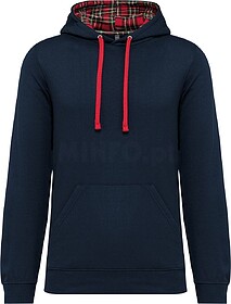 K4013 Sweatshirt com capuz em contraste estampado unissexo t...
