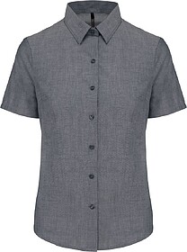 K536C Camisa de senhora manga curta em Oxford tratamento fá...