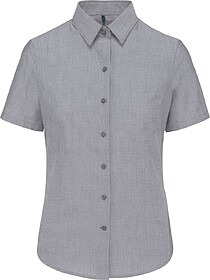 K536C Camisa de senhora manga curta em Oxford tratamento fá...