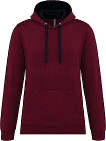 K446 Sweatshirt com capuz em contraste tam: XL cor: Wine/ Na...