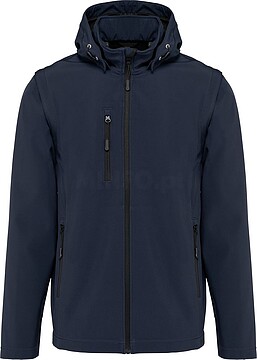 Blusão softshell 3 camadas com capuz e mangas amovíveis unissexo K422