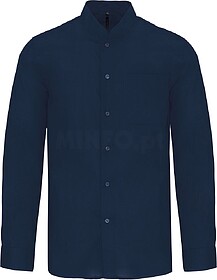 K515C Camisa de homem com gola à padre de manga comprida ta...