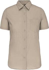 K548C Camisa popeline poliéster/ algodão manga curta de tr...
