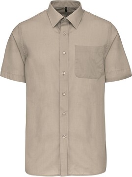 Camisa popeline poliéster/ algodão manga curta de tratamento fácil de homem K551