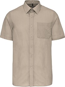 K551C Camisa popeline poliéster/ algodão manga curta de tr...