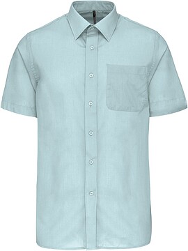 Camisa popeline poliéster/ algodão manga curta de tratamento fácil de homem K551